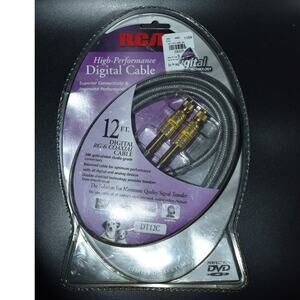 NEW RCA High-Performance 12 ft Digital RG-6 Coaxial Cable Gold-Plated DT12C